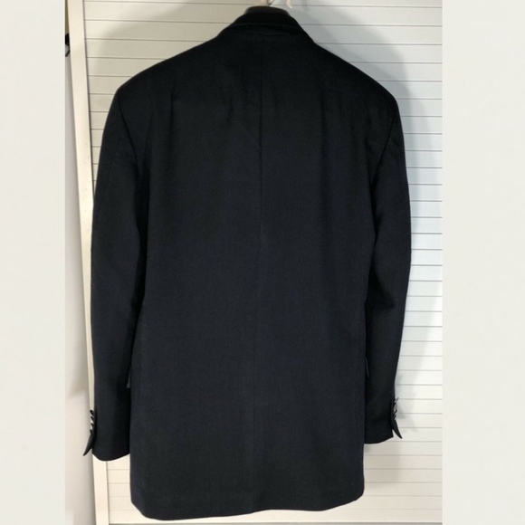 Jones New York Men’s Wool Black Sport Blazer Coat 40L Double-Breasted - Picture 3 of 7